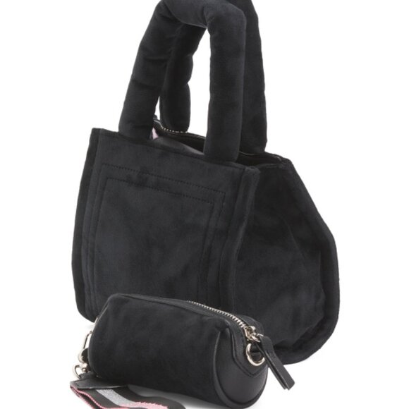 🔹️JUICY COUTURE🔹️ Liquorice 3pc Tote With Heart And Mini Barrel Purse Set - Picture 5 of 5